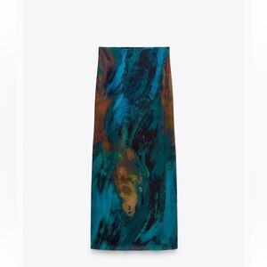 Zara printed tulle skirt